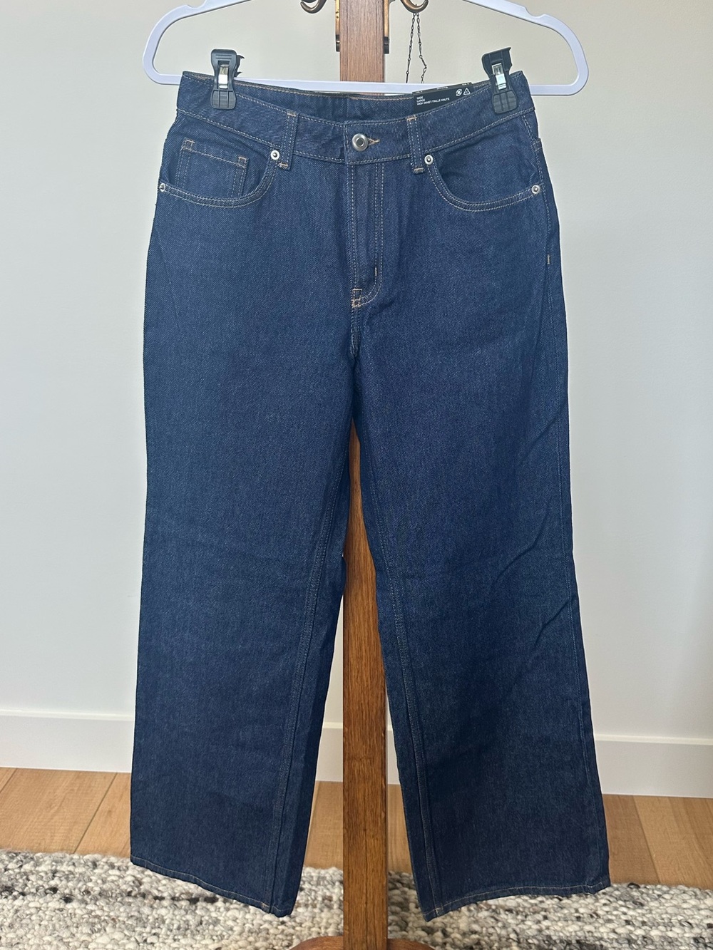 H&M DIVIDED Women's Dark Blue Wide-Leg Jeans KP003